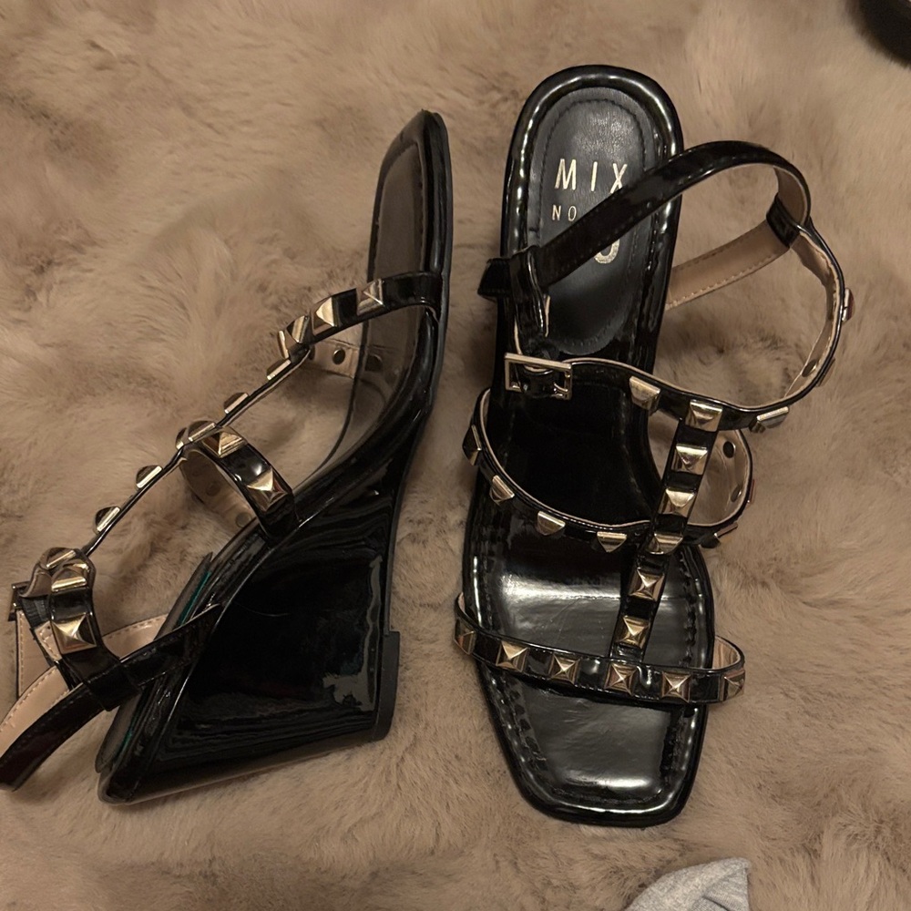 Mix No. 6 Black Studded Sandals